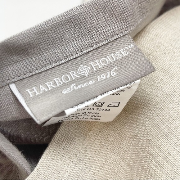 HARBOR HOUSE 100% Linen Gray Beige Bordered Replacement King Pillow Sham 22”X38” - Picture 4 of 6
